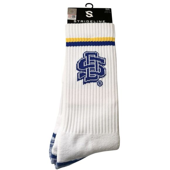 South Dakota State NCAA Jackrabbits Strideline Crew Socks Men's 8-12 Football - Picture 1 of 2